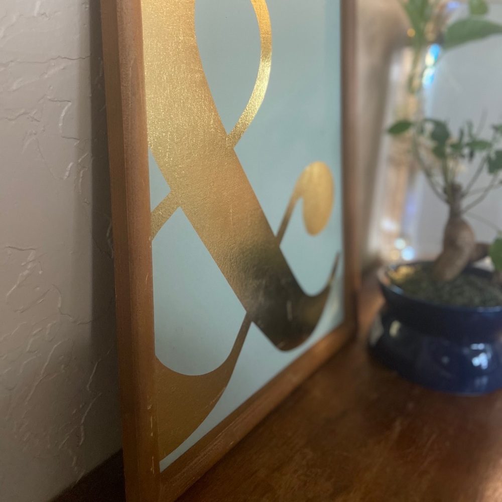 Wooden Framed Ampersand Wall Decor
